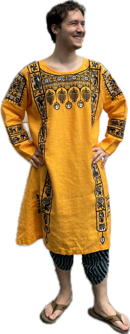New!  Embroidered Coptic Linen Tunic