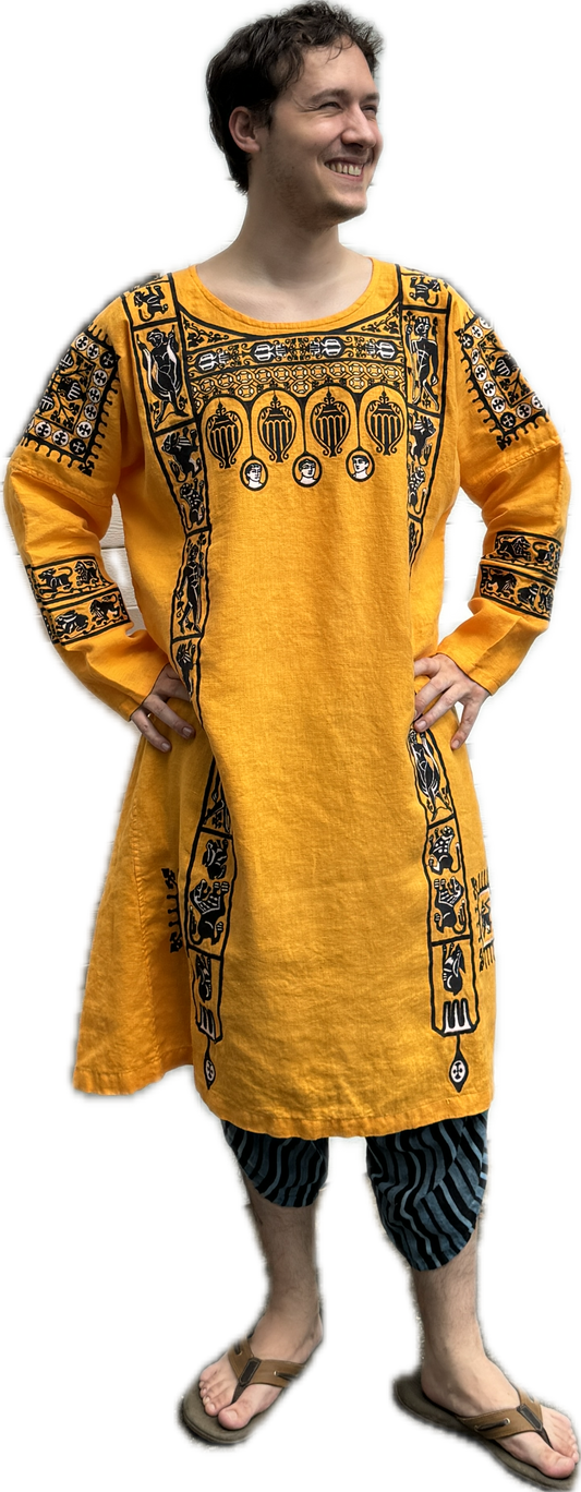 New!  Embroidered Coptic Linen Tunic