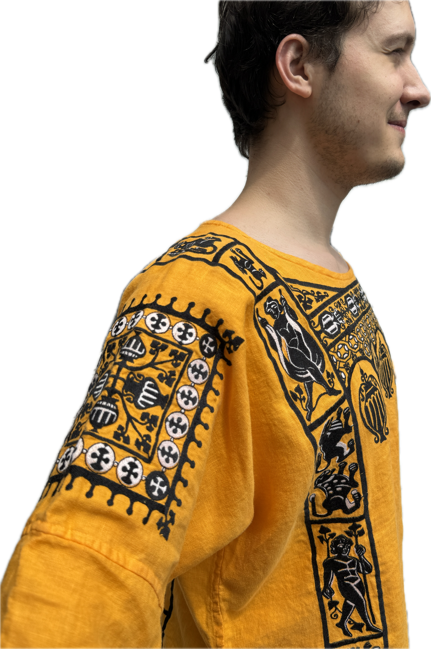 New!  Embroidered Coptic Linen Tunic