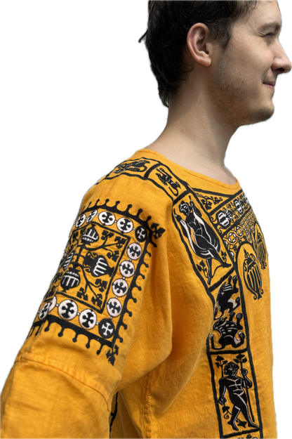New!  Embroidered Coptic Linen Tunic