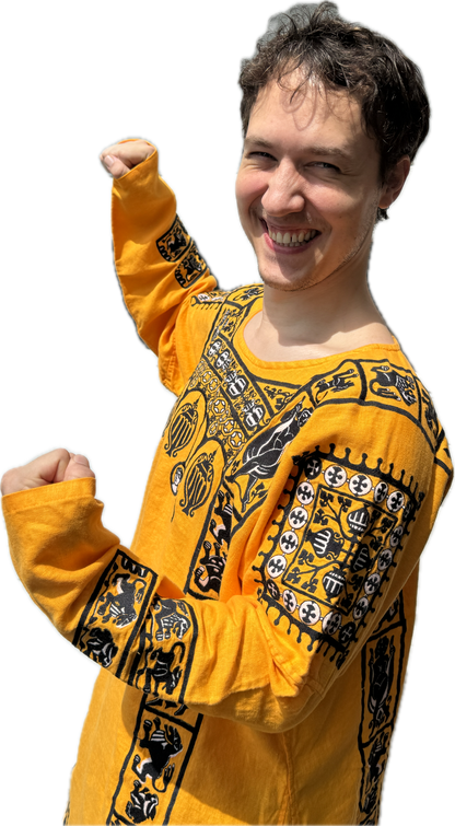 New!  Embroidered Coptic Linen Tunic