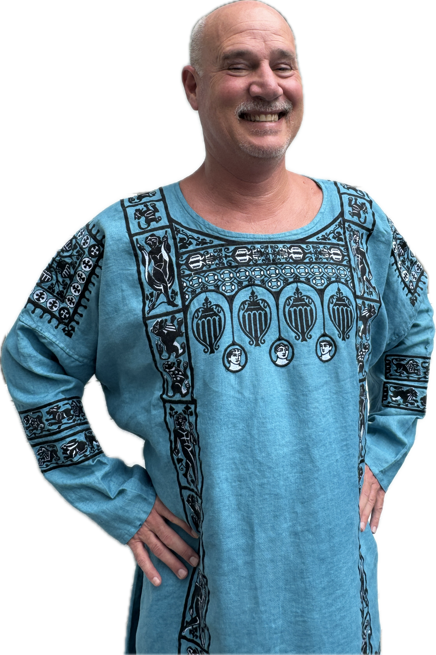 New!  Embroidered Coptic Linen Tunic
