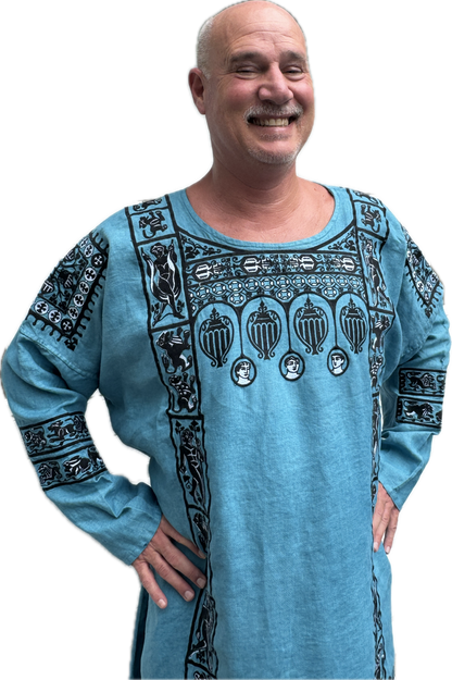 New!  Embroidered Coptic Linen Tunic