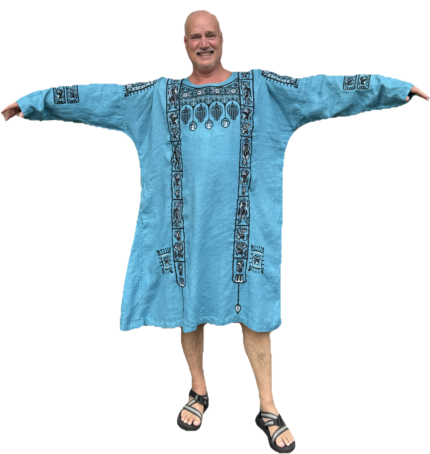 New!  Embroidered Coptic Linen Tunic
