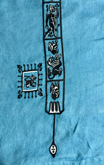 New!  Embroidered Coptic Linen Tunic